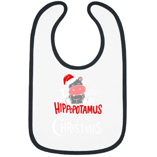 Hippo Pet I Want A Hippopotamus For Christmas Hippo Pine tree Bibs