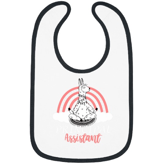 Llama Pet Women Cool Assistant Principal Funny llama Rainbow Bibs