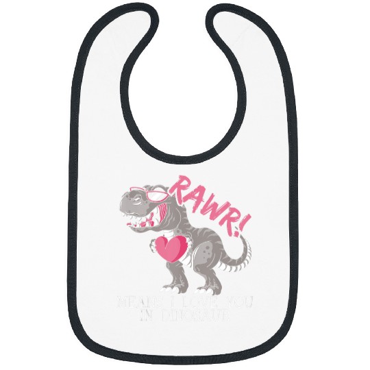 Dinosaur Pet Rawr Means I Love You In Dinosaur Valentines Day Hearts Day Bibs