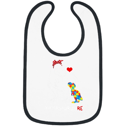 Autism Puzzle Dino Mamasaurus T rexs Dinosaur Mama Saurus Bibs