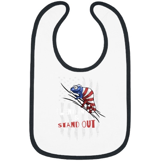Chameleon Pet Stars Stripes American Flag US Patriotic Bibs