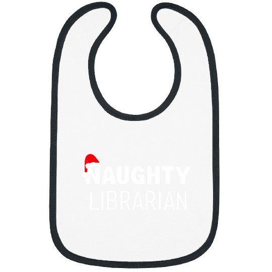 Naughty Librarian Santa hat naughtly list Christmas Bibs