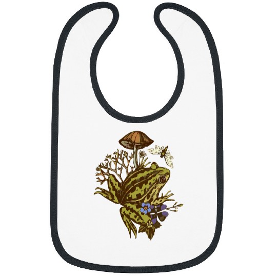 Frog Pet Cottagecore Aesthetic Frog Mushroom Goblincore Bibs