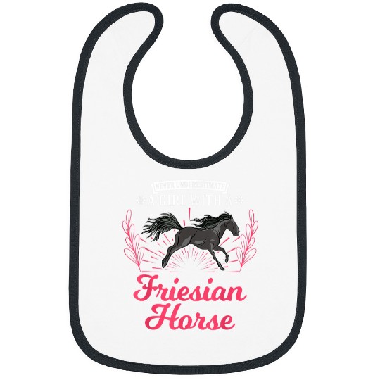 Horse Pet Friesian Horse Girl Friesian Horse Girl Bibs