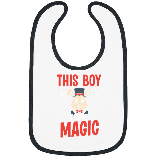This Boy Loves Magic Trick Sorcerer Wizard Magician Bibs