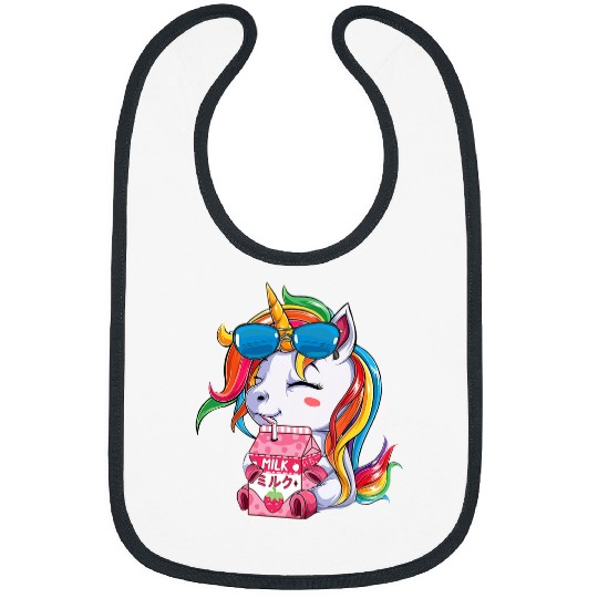 Unicorn Pet Pastel Goth Strawberry Milk Shake Anime Aesthetic 97 Bibs