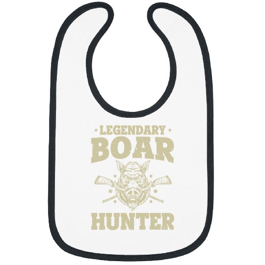 Pig Pet Vintage Boar Hunting Hog Pig Funny Legendary Boar Hunter Bibs