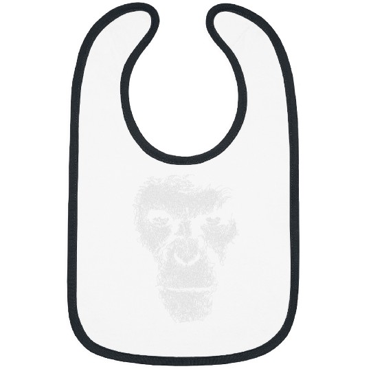 Gorilla Pet face scribble art head for lover Silverback animals Bibs