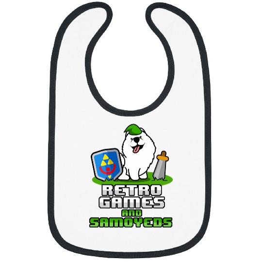 Samoyed Pet Retro Games Samoyed Funny Samoyed for Gamers Bibs