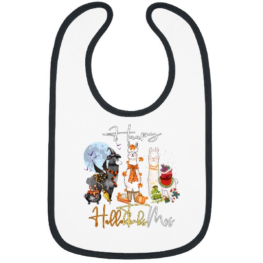 Llama Pet Adults Halloween Llama Thanksgiving Christmas Hallothanksmas Bibs