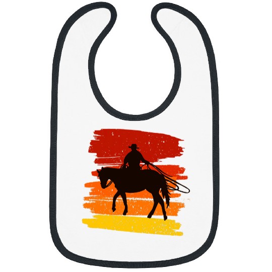 Horse Pet Lasso swinging Cowboy for Western and Country Music Lovers Bibs