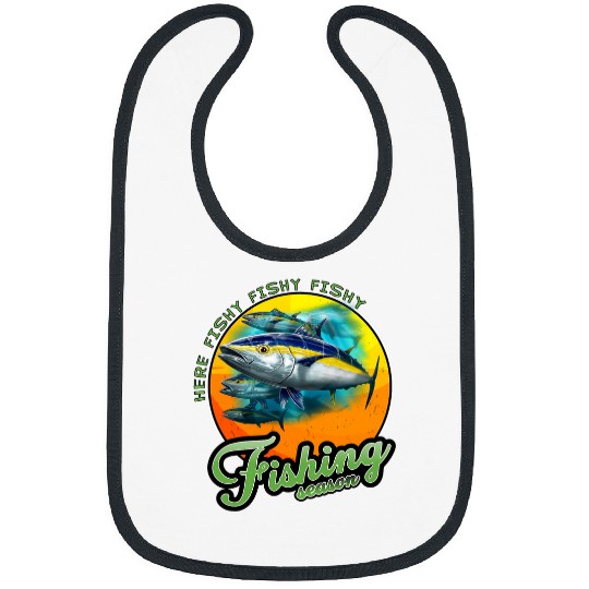 Fishing Fun Yellow Fin Tuna Fish Fisherman Fishing Season Tuna Design Bibs
