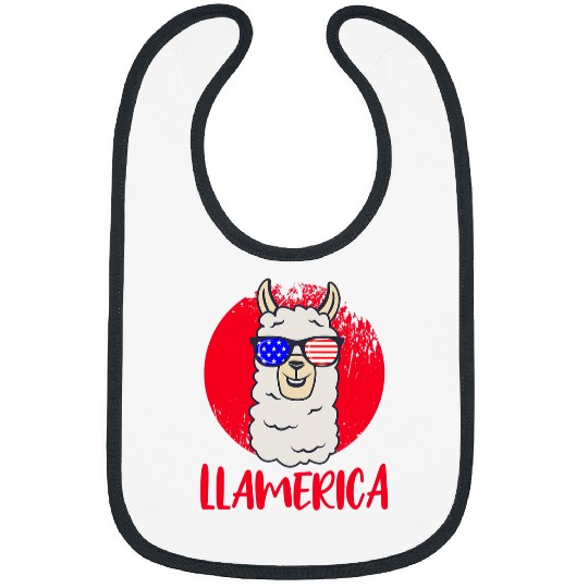 Llama Pet LLAMERICA American Llama Memorial Day Patriotic American Bibs