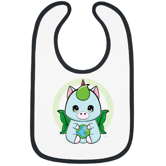 Unicorn Pet With Planet For Earth Day Bibs