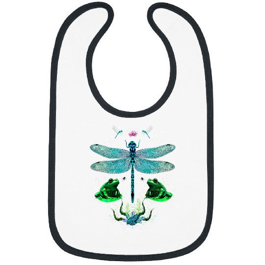 Frog Pet Gothic Dragonfly and Frogs on the Pond with Crystals Toad Bibs