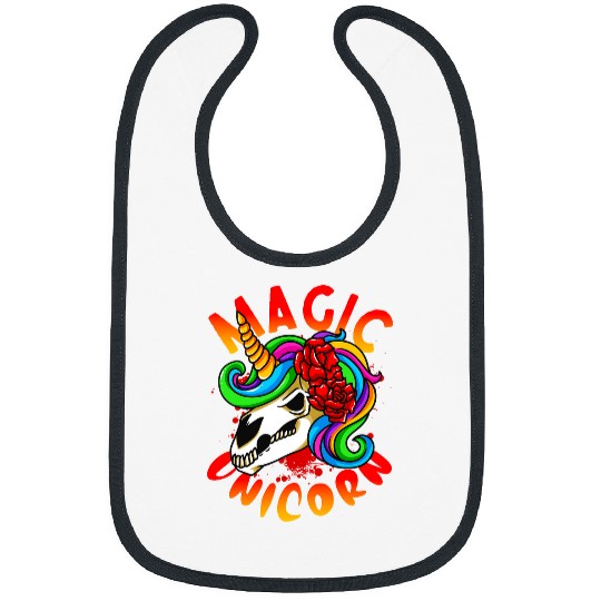 Unicorn Pet Magic Unicorn RocknRoll Skull Roses Rainbow Bibs