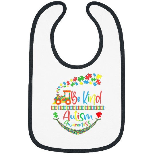 Autism Puzzle Be Kind Train Puzzle Piece For Kids Adults Bibs