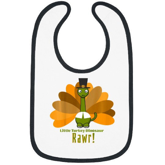 Dinosaur Pet Kids Kids Happy Thanksgiving Dinosaur Rawr Little Turkey Unisex Bibs
