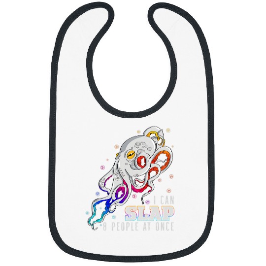 Octopus Pet Angry I Can Slap 8 People Octopus Cool Illustration Bibs