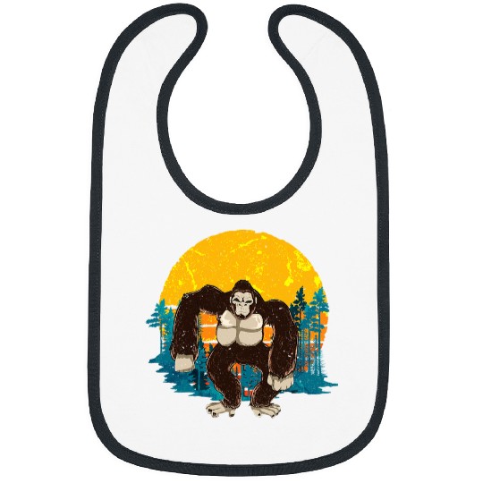 Gorilla Pet Forest Tees Retro Animal Ape Monkey Lover Nature Gorilla Bibs