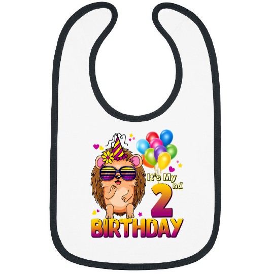 Hedgehog Pet 2nd Birthday 2 Years Old Hedgehogs Birthday Bibs