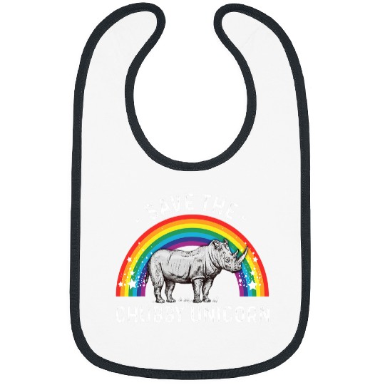 Rhino Pet SAVE THE CHUBBY UnicornsS Rhino Conservation Rainbow Bibs