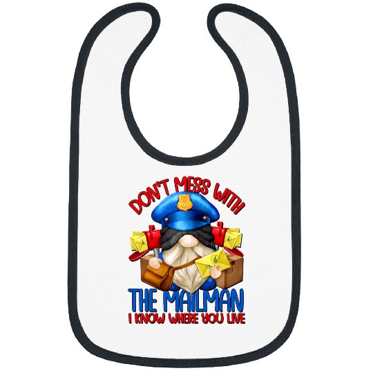 Postal Worker Job Funny Saying For Men Postman Gnome Mailman Postal Worker Bibs