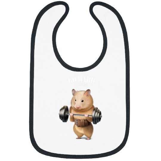 Hamster Pet Weightlifting in Fitness Gym Bibs