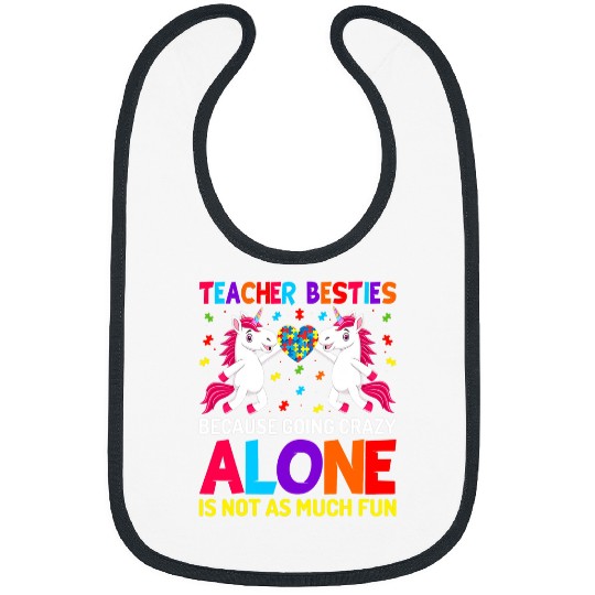 Autism Puzzle Teacher Besties Autism Awareness Autism Teacher 1 Bibs
