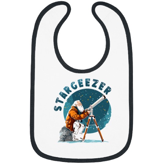 Astronaut Job Stargeezer Funny Stargazing Astronaut Astronomy Telescope 3 Bibs