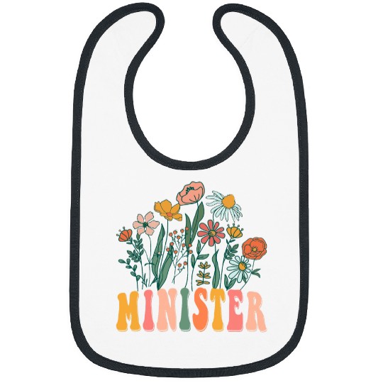 Retro Groovy floral Minister Wildflower Tees For Women Bibs