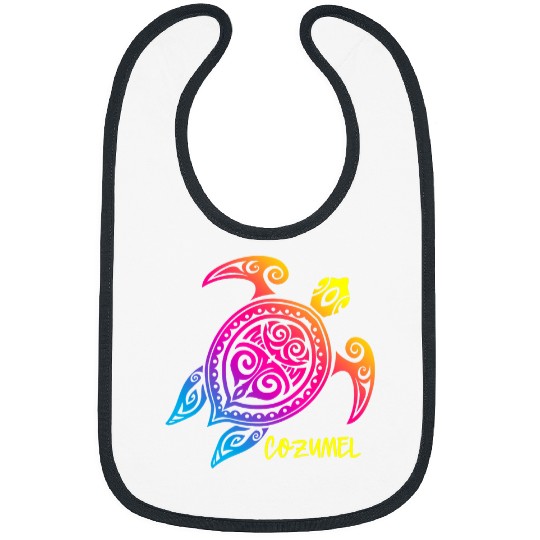 Turtle Pet Cozumel Mexico Sunset Sea Turtle Beach Vacation Trip Bibs