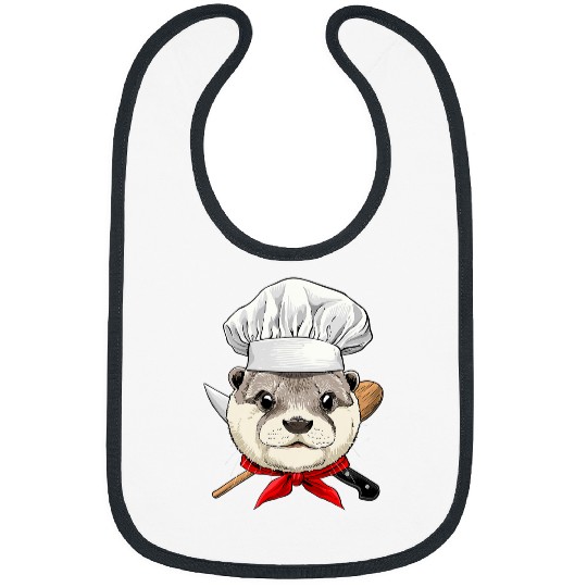 Otter Pet Otters Chef Wildlife Otter Aquatic Animal Cooking Lover 018 Bibs