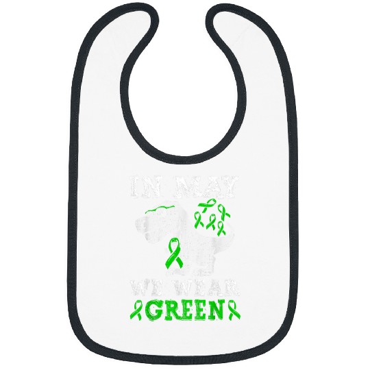 Dinosaur Pet Kids In May We Wear Green T rexs Dinosaur Mental Health Boys Kids Bibs