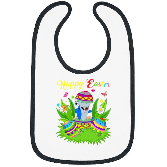Shark Pet Floral Easter Egg Funny Hammerhead Shark Easter Bibs