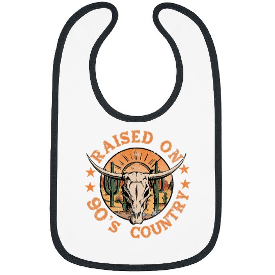 Cow Pet vintages Raised On 90s Country Cow Skull Southern Western Bibs