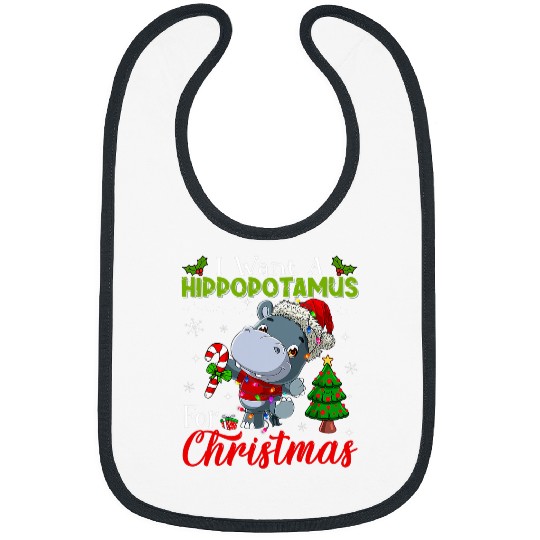 Hippo Pet I Want A Hippopotamus For Christmas Funny xmass Bibs