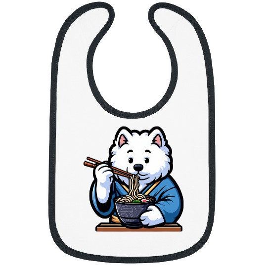 Samoyed Pet Ramen Funny Dog Japanese Food Bibs