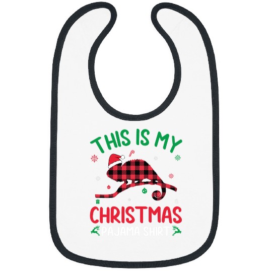 Chameleon Pet Red Plaid Ugly Design This Is My Chameleon Christmas Pajama Bibs