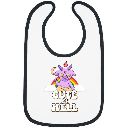 Unicorn Pet Cute as Hell Unicorn Goats Baphomet Devil Satan Bibs