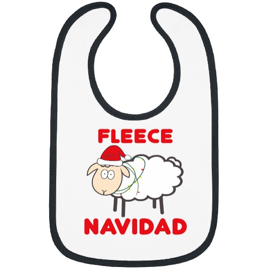 Sheep Pet Feliz Navidad Fleece Sheep Tangled Lights Merry Christmas Bibs