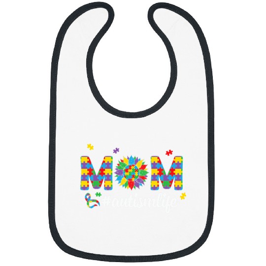 Autism Puzzle Tee Mom Life For Autism Mom Bibs