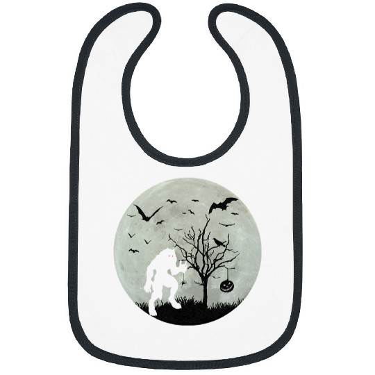Coyote Mammal Werewolfs Bats Spider Full Moon Scary wolfs Halloween Monster Bibs