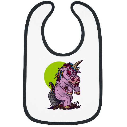 Unicorn Pet Zombie Unicorn Horror Scary Halloween Bibs