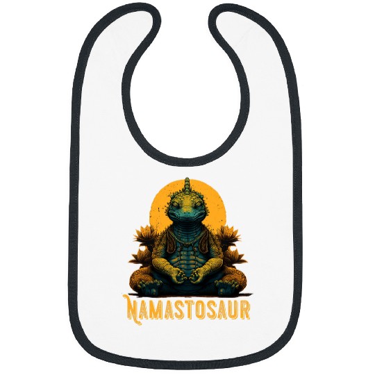 Dinosaur Pet Buddha Statue Dino TRex Sunset Gautama Zen Yoga Buddhism Bibs
