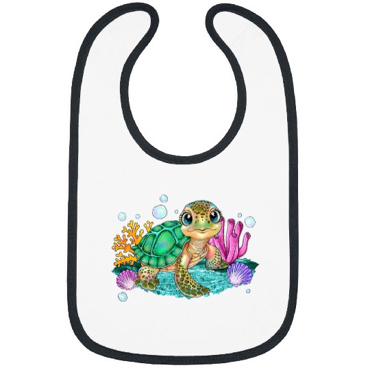 Turtle Pet Cute Sea Turtle Ocean Animals Sea Turtle Sea Turtle Lovers Bibs