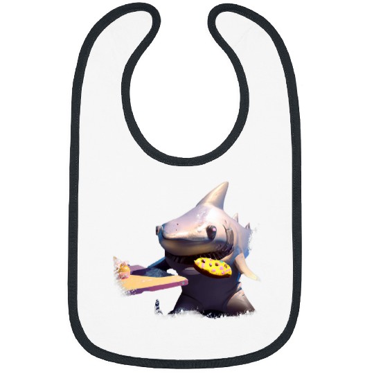 Shark Pet Eating Donut Funny Bibs