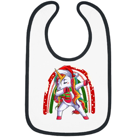 Unicorn Pet Cute  Unicorn Rainbow Christmas Pajama Kid Girl Women Bibs