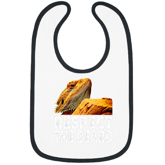 Bearded Dragon Pet Respect The Beard Funny Bearded Dragon Lizard Owner Men Son Bibs