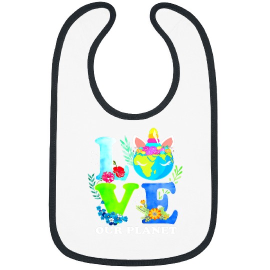 Unicorn Pet Love Unicorn Earth Day Our Planet Environmental Flowers 1 Bibs
